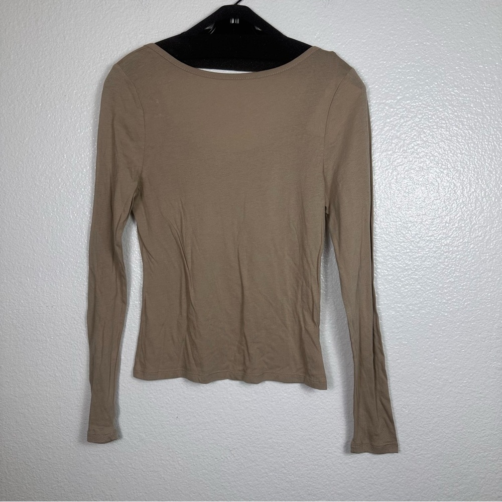Splendid Taupe‎ Long Sleeve Tee